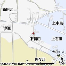 福島県福島市下野寺下新田周辺の地図