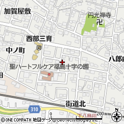 福島県福島市野田町台周辺の地図