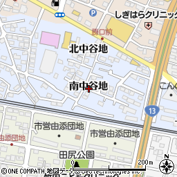 福島県福島市笹木野南中谷地周辺の地図