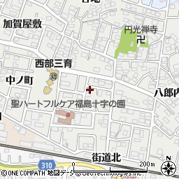 福島県福島市野田町台56周辺の地図