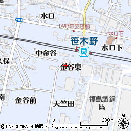 福島県福島市笹木野金谷東1-2周辺の地図