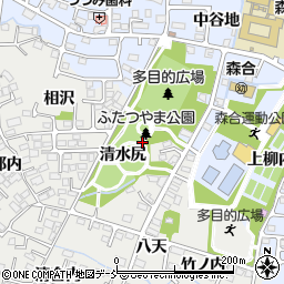 福島県福島市野田町清水尻周辺の地図