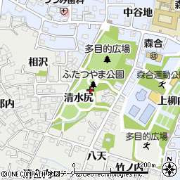 福島県福島市野田町（清水尻）周辺の地図