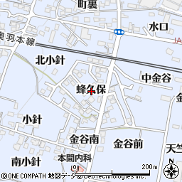 福島県福島市笹木野蜂久保周辺の地図