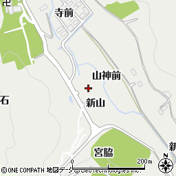 福島県福島市岡部新山周辺の地図