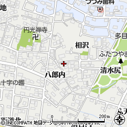 福島県福島市野田町八郎内周辺の地図