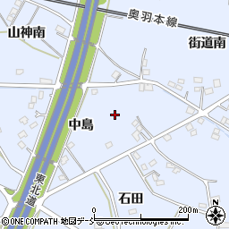 福島県福島市笹木野（中島）周辺の地図