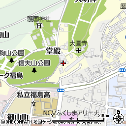 信夫山文庫周辺の地図