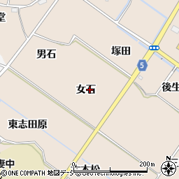 福島県福島市町庭坂女石周辺の地図