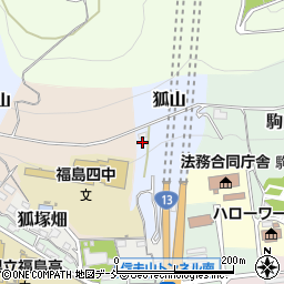 福島県福島市狐山周辺の地図