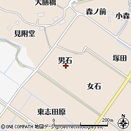 福島県福島市町庭坂男石周辺の地図