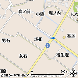 福島県福島市町庭坂塚田周辺の地図