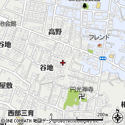 福島県福島市野田町谷地周辺の地図