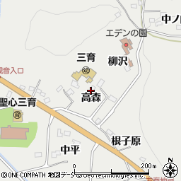 福島県福島市山口高森周辺の地図