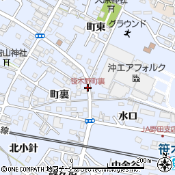 笹木野町裏周辺の地図