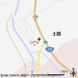福島県伊達市霊山町山戸田土関周辺の地図