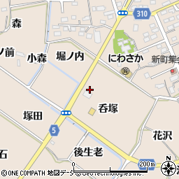 福島県福島市町庭坂呑塚周辺の地図