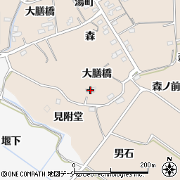 福島県福島市町庭坂大膳橋周辺の地図