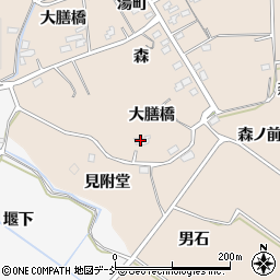 福島県福島市町庭坂（大膳橋）周辺の地図