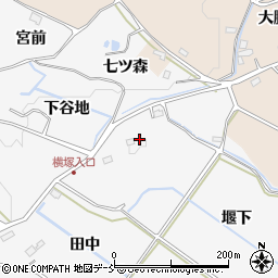 福島県福島市在庭坂堰下周辺の地図