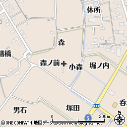 福島県福島市町庭坂（森ノ前）周辺の地図