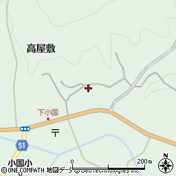 福島県伊達市霊山町下小国高屋敷12周辺の地図