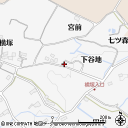 福島県福島市在庭坂下谷地周辺の地図