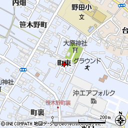 福島県福島市笹木野町東周辺の地図