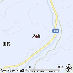 福島県伊達市保原町富沢入山周辺の地図