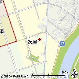 新潟県五泉市次屋周辺の地図