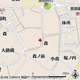 福島県福島市町庭坂森周辺の地図