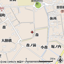 福島県福島市町庭坂（森）周辺の地図