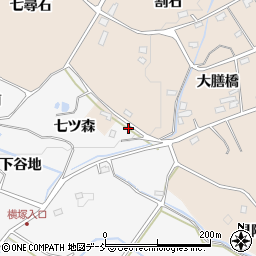 福島県福島市在庭坂七ツ森周辺の地図