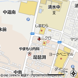 ユニクロ福島南沢又店駐車場周辺の地図
