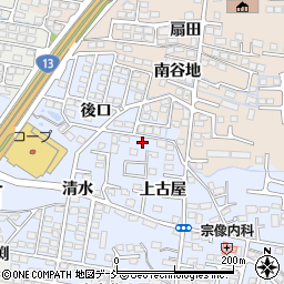 福島県福島市森合（後口）周辺の地図