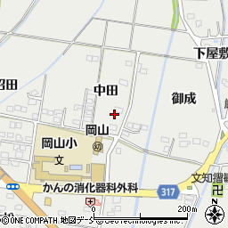 福島県福島市山口（中田）周辺の地図