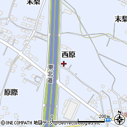 福島県福島市笹木野西原周辺の地図