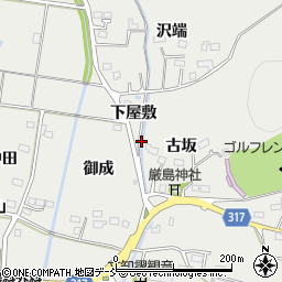 福島県福島市山口下屋敷周辺の地図