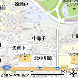 福島県福島市中荒子周辺の地図