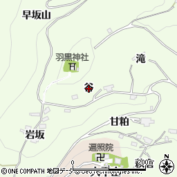 福島県福島市御山谷周辺の地図