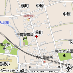 福島県福島市町庭坂荒町周辺の地図
