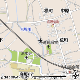 福島県福島市町庭坂（北原）周辺の地図