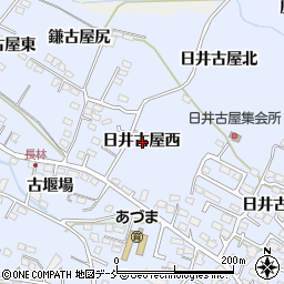 福島県福島市笹木野日井古屋西周辺の地図