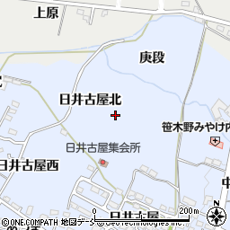 福島県福島市笹木野日井古屋北周辺の地図
