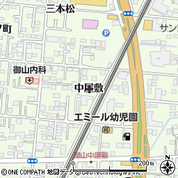 福島県福島市御山中屋敷周辺の地図