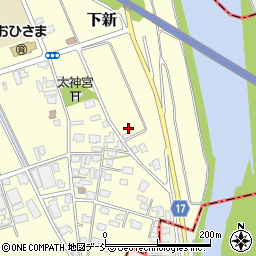 新潟県新潟市秋葉区下新413周辺の地図