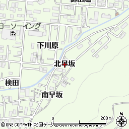 福島県福島市御山北早坂周辺の地図