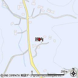 福島県伊達市保原町富沢笊内周辺の地図