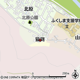 福島県福島市猫渕周辺の地図