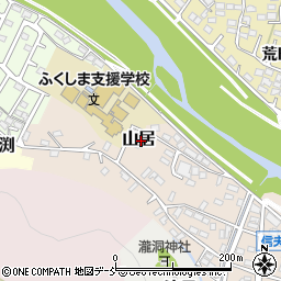福島県福島市山居周辺の地図